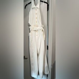 INTERMIX Ivory Belted Jumpsuit